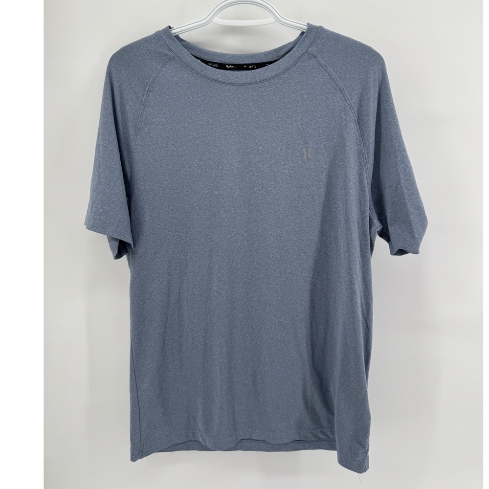 Hurley Mens Medium Blue Gray Short Sleeve Performance T-Shirt Raglan Activewear